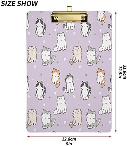 Xigua Cute Kitty Cat Clipboard, modni dizajn A4 Letter Size Clipboards sa klipom niskog profila