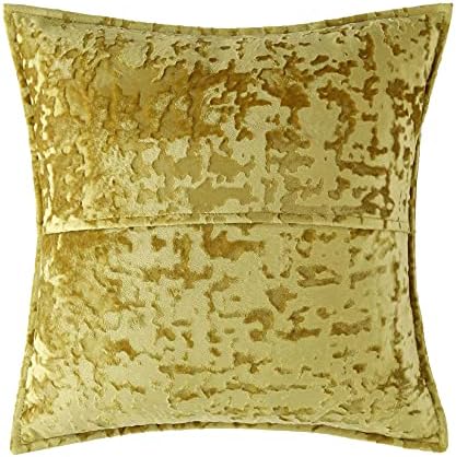 Caromio Dekorativni baršun bacač jastuk Paket od 2 super meka jastuka za kauč na razvlačenje 16x16 inčni zlatni