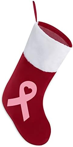 Cancer dojke Srce Božićne čarape Xmas Tree Kamin Viseći čarape sa kratkim ukrasom plišanog manžetne za kućnu prazničnu zabavu
