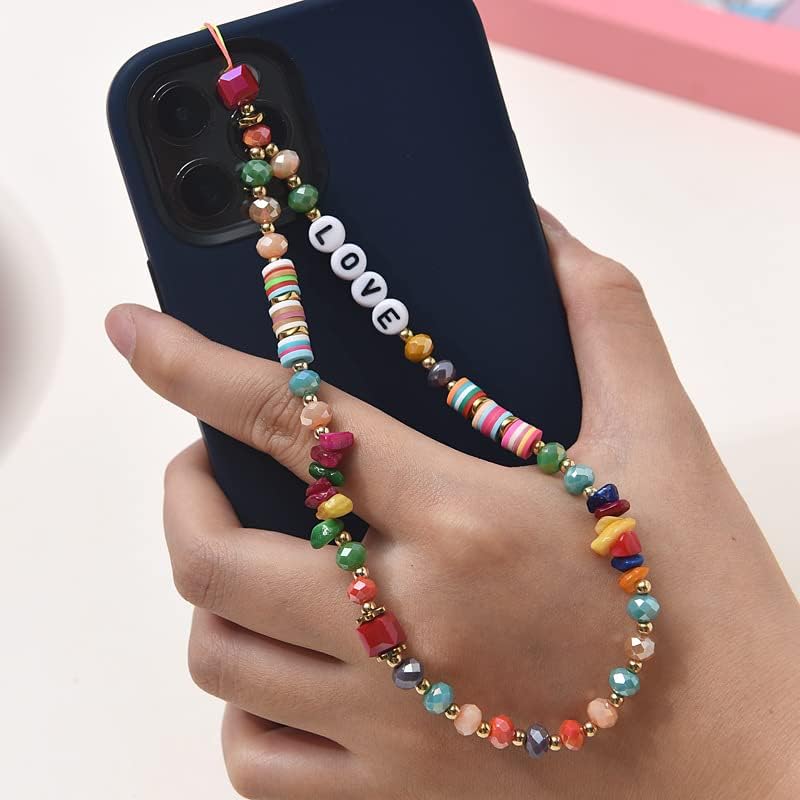 Višebojni lanci za mobilne telefone za žene djevojke narukvica sa perlama viseća gajtana glina perle