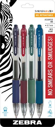 Zebra Pen Sarasa Dry X20 Gel olovka za uvlačenje, srednja tačka, 0,7 mm, mastilo u raznim modnim bojama,