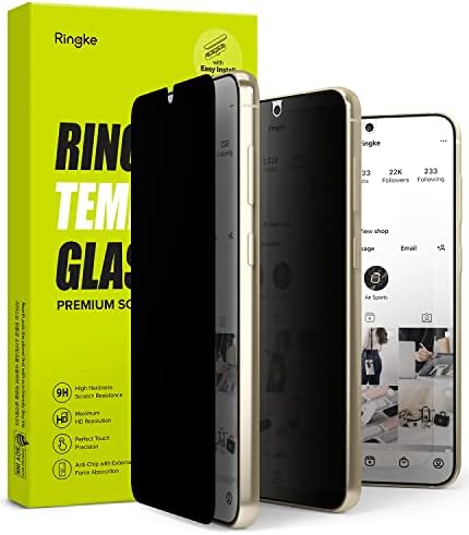 Ringke staklo za privatnost [Anti-spy] kompatibilno sa Samsung Galaxy S23 zaštitom ekrana za privatnost 5G, kaljenim staklom vrhunskog kvaliteta dizajniranim za zaštitu ekrana Galaxy S23 sa jednostavnim kompletom za nanošenje