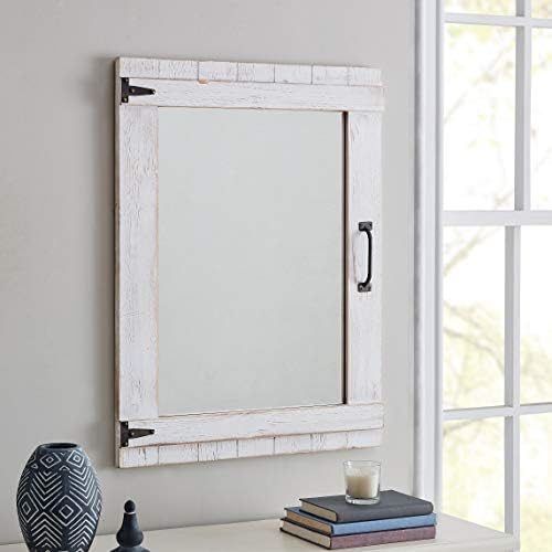 FirsTime & Co. Zidno ogledalo za vrata, 32 V x 24 W, rustikalno Bijelo