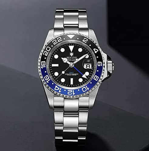 Luksuzni muški GMT automatski sat Sapphire vodootporan nehrđajući čelik svjetleći Poslovni Sat