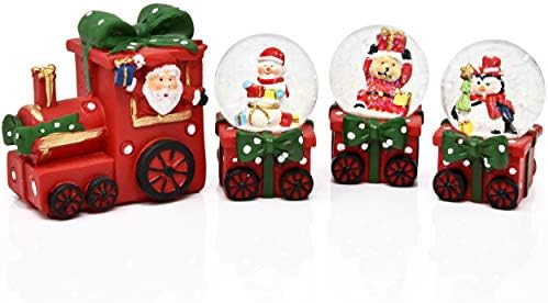 Poklon butik božićni vlak snježni globusni ukras 4 komada sjajnih kupola vodeni globusi Santa snjegović zimske staklene kuglice kolekcionarski kolekcionarski dekor