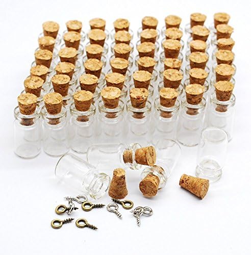 LEFV ™ Mini Cork Top stakleni bočice bočice charm kit 3/4 inča - 25pcs 0,5ml Clear boce sa plutama