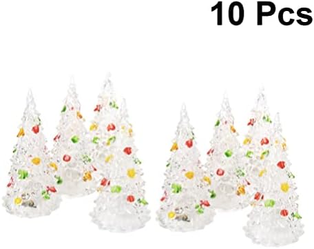 Vicasky 10pcs tabletop kristalno božićno drvce Mini božićno drvce obojeno božićno drvcu Svjetlosni božićni akrilni stablo za diy božićne ukrase