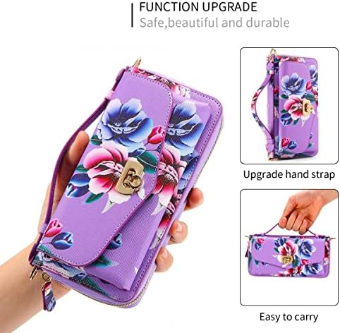 LITOU AIFENGCASE kompatibilan sa Samsung Galaxy Note 20 Ultra Crossbody lancem naramenica sa patentnim zatvaračem kožna torbica držači kartica magnetna odvojiva futrola za stražnji poklopac, WF