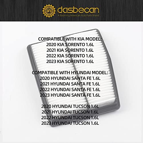DASBECAN 28113-L5100 Filter za vazduh Kompatibilan sa 2020-2023 Kia Sorento Hyundai Santa Fe Tucson