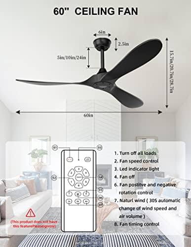 BECLOG Stropni ventilator s daljinskim upravljačem, Unutarnji / Vanjski stropni ventilatori
