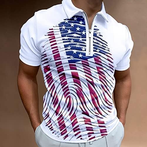 Ruiruilico Muška Sjedinjene Američke Države zastava Polo Majice Patriotic 4. srpnja T-majice Ljeto Ležerne prilike 3D printova Kratki rukavi Golf Sports Polos