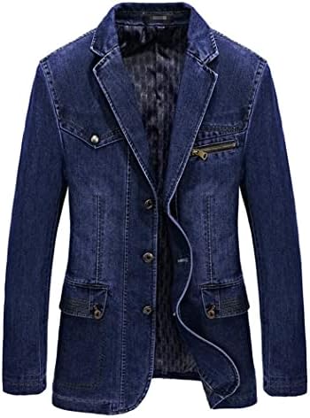 Muškarci Multi džepna traper jakna opruga Blazer odijela poslovne kaput za slobodno vrijeme