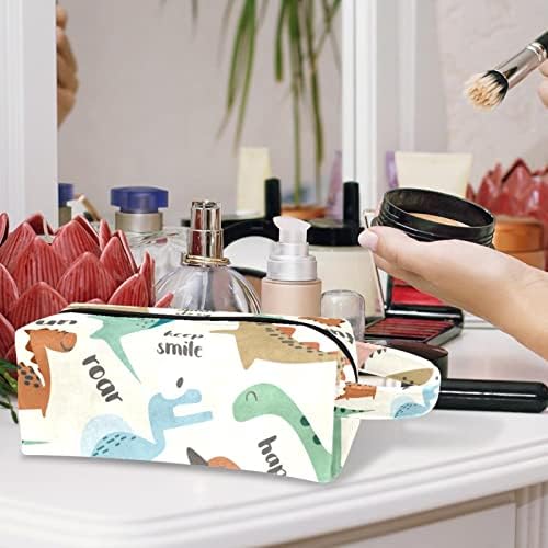 Kozmetičke vrećice za žene, torbice torbice za šminku Organizator za skladištenje makeupe Girls, životinjski crtani dinosaurus