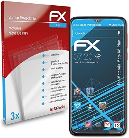 Atfolix film za zaštitu ekrana kompatibilan sa Motorola Moto G8 Play zaštitom ekrana, Ultra-Clear FX zaštitnom