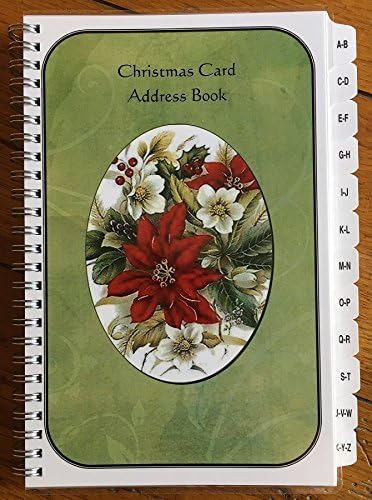 Velika ispisa božićna kartica Adresar lista knjiga s A-Z kartice Poinsettia Personalizirani poklon