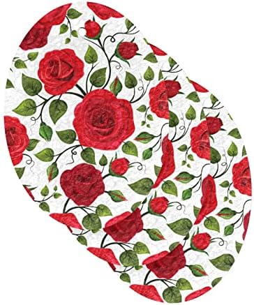 Alaza Crvene ruže Cvjetni cvjetni prirodni spužvi Kuhinjski celulozni spužva za posuđe Perilica kupaonica i čišćenje domaćinstava, nekrbavi i ekološki prihvatljivi, 3 pakovanje
