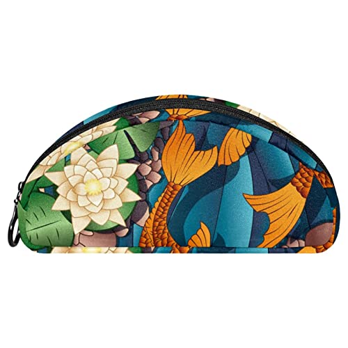 Tbouobt kozmetička torba za žene, torbe za šminke Sovična toaletna torbica Travel Poklon, koi Fish Lotus Vintage Japan