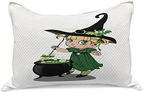 Pleteni čarobnjak Pleteni jastuk, crtani dizajn vještica i smiješnih šišmiša sa kuhanjem čarobnog