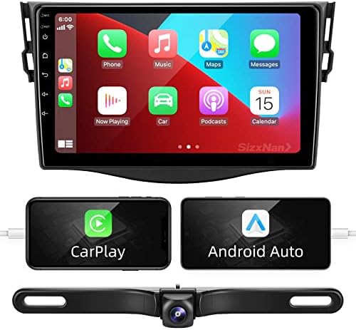 Sizxnanv za Toyota Rav4 2006-2011 Android 10 Touch ekrana Kompatibilan sa Carplay Android Auto, auto radioteterećim Bluetooth navigacijskim reprezentacijom GPS WiFi FM Glava za glavu stražnje kamere