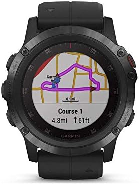 Garmin fēnix 5X Plus, Ultimate Multisport GPS Smartwatch, sadrži Topo mape u boji i pulsni Vol, praćenje otkucaja srca, muziku i platu, crna sa crnom trakom