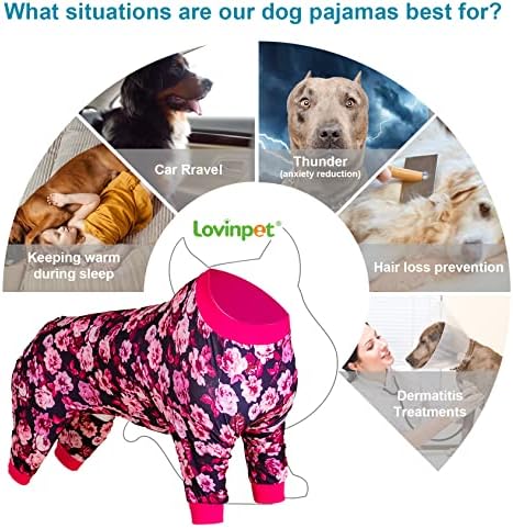 Lovinpet Puppy Hirurgička pidžama za djevojke Psi - Pet Anxiety Relief Oneeeyes, udobna rastezljiva