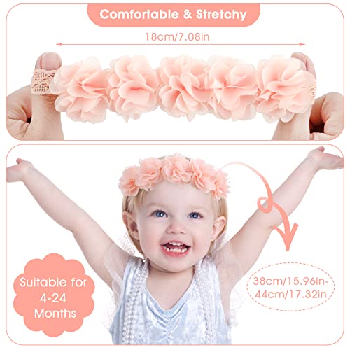 Yolev 2Pcs baby infant headbands šifon Flower Headbands，Flower Crown Baby Headbands Hair Accessories