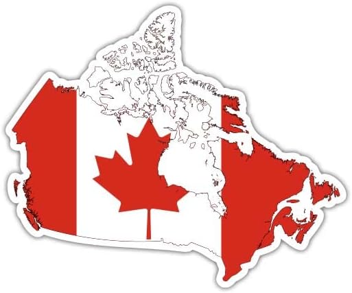 Kanada zastava Kanadski oblik zemlje - 3 Vinil naljepnica - za automatsko prijenosna računala Telefon za boce - vodootporan naljepnica
