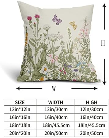 Spring cvjetni jastuk 18x18 set od 2 divljač kolutskog zelenog cvijeća leptir print ukrasni jastuk navlake