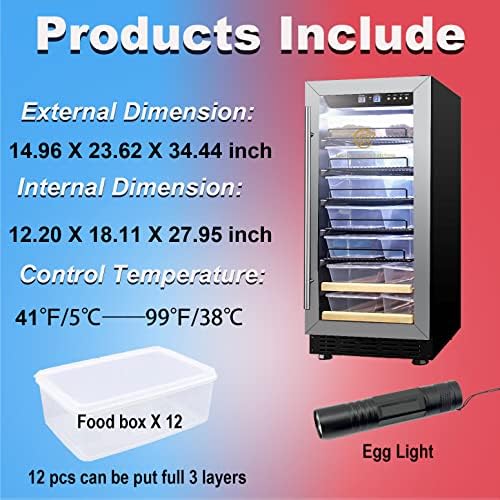 Zvoiuk veliki inkubator za Reptile 100l automatski inkubator hlađenje i grijanje 41℉ do 100℉ 110V Reptile Egg