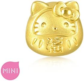 CHOW SANG SANRIO 999 24k od punog zlata Hello Kitty Daruma Doll Mini Charm narukvica za žene