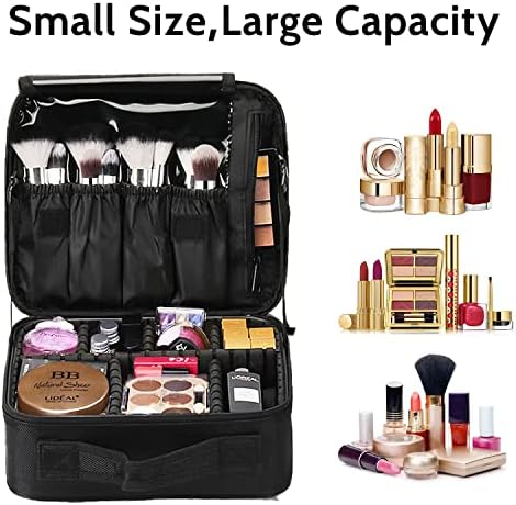 Deaname Travel Case Cosmetic Kozmetička torba, prenosive vrećice za šminku Organizator četkica za pohranu s podesivim razdjelnicima, profesionalne vreće za šminku za djevojčice i žene