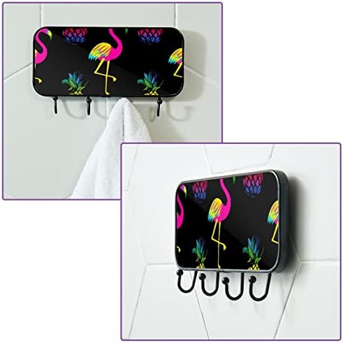 Ljepljivi kukiča od nehrđajućeg čelika za ručnik kaput zidne kuke zaglavljene u kupaonici ili kuhinji flamingo ananas crne boje