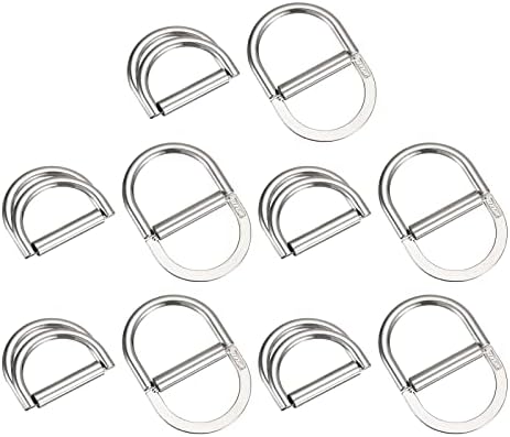 UXCELL Dvostruke kopče D-prstena, metalni višenamjenski D prstenovi za odjeću za strugu haljine