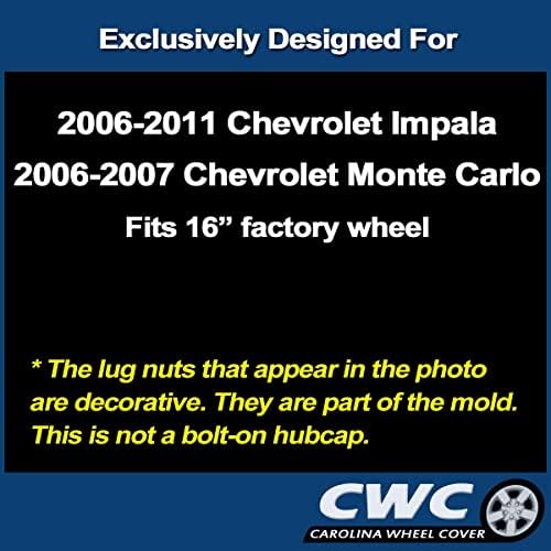 Premium replika Hubcap, zamjena za Chevrolet Impala 2006-2010, Monte Carlo 2006-2007, 16-inčni poklopac kotača