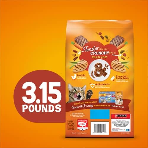 Purina Friskies Dry Cat Food, Tender & Crunchy Combo - 3.15 lb. Torbe