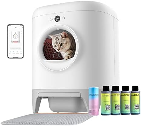 PETKIT PuraX Samočisteća kutija za smeće za mačke, besplatna automatska kutija za smeće za mačke fr više mačaka sa prostirkom za smeće, xSecure/uklanjanje mirisa / kontrola aplikacije
