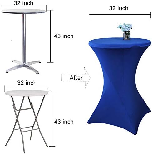 Koktel okrugli stolnjak Spandex Elastični rastezljivi ukrasni stol za poklopac 32 x 43 inčni kraljevski plavi