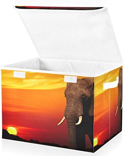 Innewgogo afrički slon za sunčanje kante sa poklopcima za organizovanje sklopivih kanti za pohranu