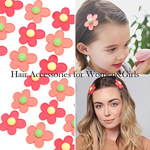 Ahoney 12 komada za kosu za djevojčice, cvjetne kose Barrettes za djevojčice Snap bake za kosu aligator kopče cvijeće frizeri ružičastim kosom za djevojčice