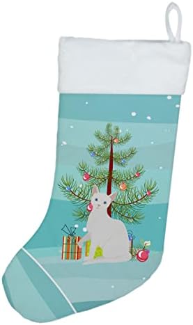 Caroline's blaga CK4745CS Arabian Mau Cat Merry Božićne božićne čarape, kamin Viseće čarape Božićna sezona Dekor zabave Obiteljski odmor,