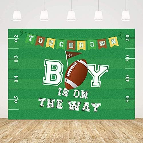 Mehofond Football Sports Baby tuš ukras za dekordaru za dječaka Trackdown A Baby Boy je na putu Fotografija pozadinski