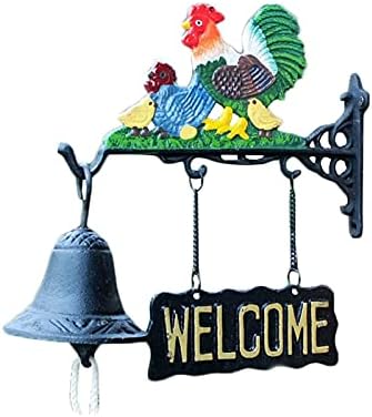 Zidno jalo od livenog željeza - ukrasne ručno oslikane ljupke ptice ručno zvono - ručno treseni zidni viseći na vratima - unutarnji vanjski zidni večera zvono - vrt kućni zidni ukras