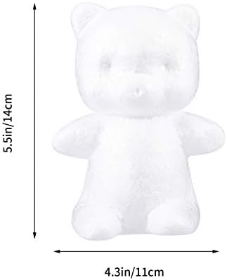 12pcs Stiropoam medvjed pjena za medvjeda u obliku bijelog zanatskog pjene medvjeda modeliranje male medvjeda u obliku pjene za cvijeće uređenje božićne zabave