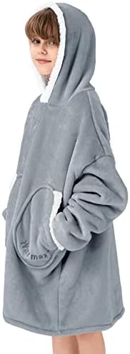 Zando Nosivi ćebe Comfy pokrivač s dukserom prevelizirane duksere Sherpa Fleece sa džepom pokrivač s božićnim