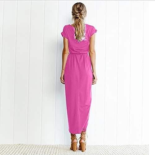 FOVIGUO roze haljina za žene seksi, preveliki koktel žene Trending Homewear kratki rukav Valentinovo tanko dugme