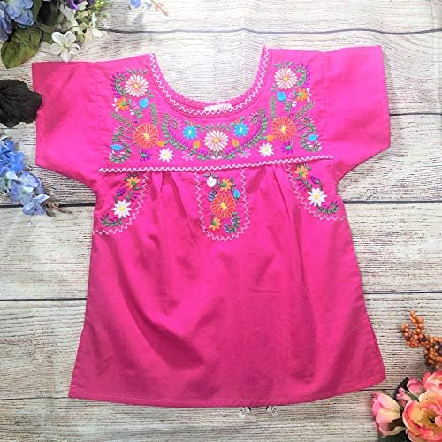 unik tradicionalna Puebla Meksička Omladinska djevojka vezena bluza veličine 4-14