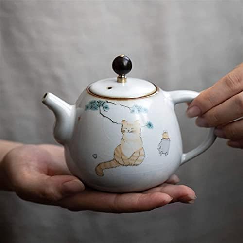 Kancelarijski čajnik 280ml Keramički teapoti Ručno rađeni slatki mačji uzorak Kettle Travel Prijenosni filter Tea Pot kućne čaj za piće Čajnik čajnika