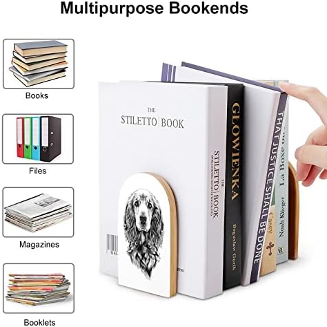 Koker španijel Drvo Bookends teške držače knjiga za police dekorativne knjige Završava