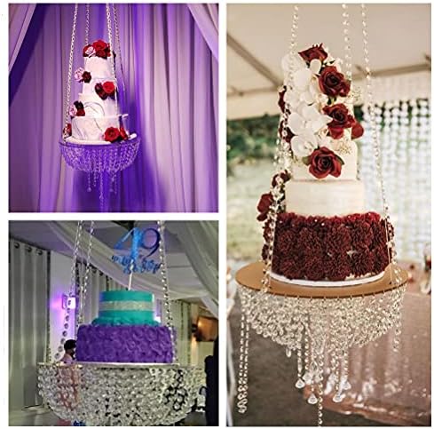 Romantično vjenčanje Faux akril kristalni luster stil ogrnuti suspendovan torta Swing WEPDIY