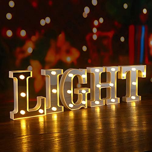 Samapet LED Marquee Letter Lights, 26 Abeceda svijetli slova znak savršeno za noćno svjetlo Božićna lampa za rođendane vjenčanja dekoracija domaćeg Bara
